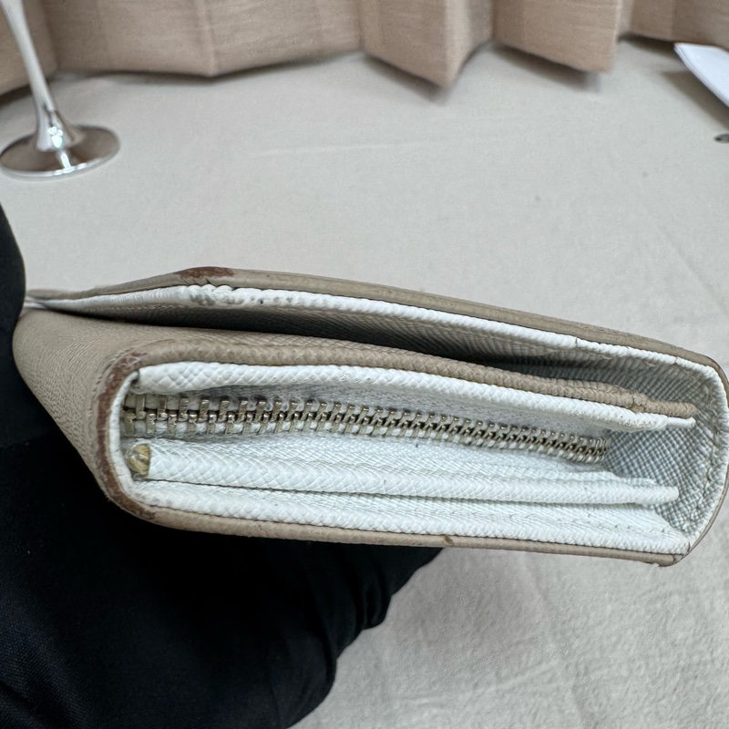 agnes b. 米色長款錢包 vintage 二手 中古-9