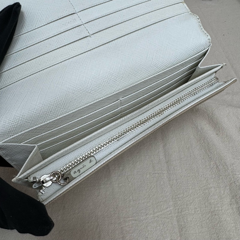 agnes b. 米色長款錢包 vintage 二手 中古-14