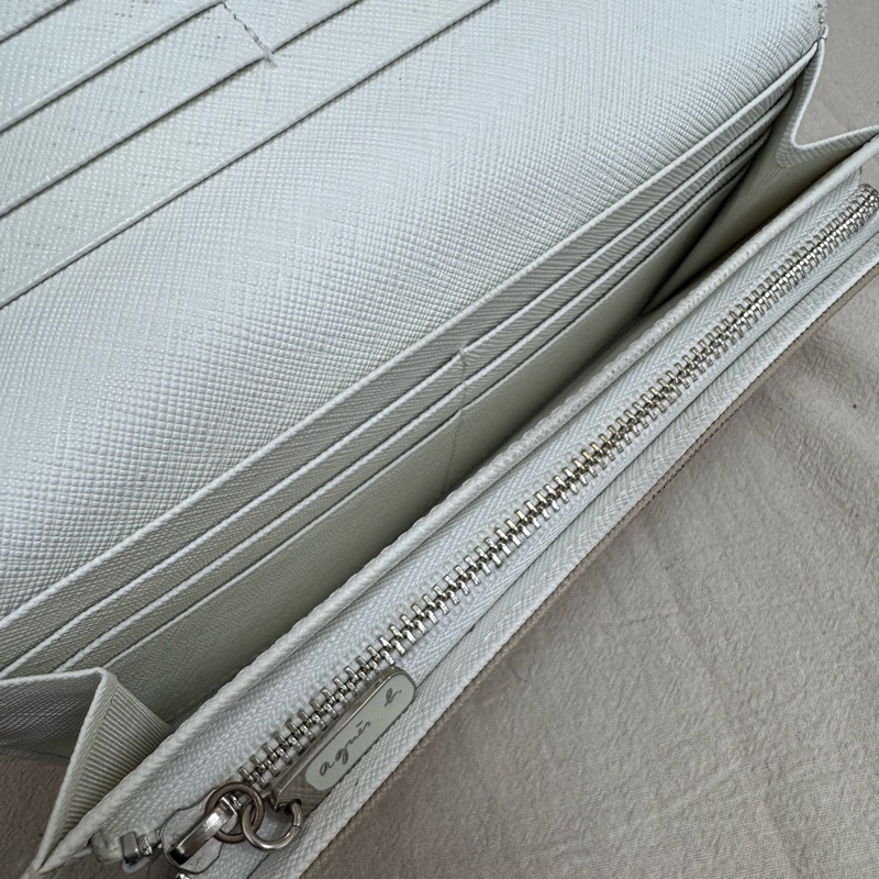 agnes b. 米色長款錢包 vintage 二手 中古-15