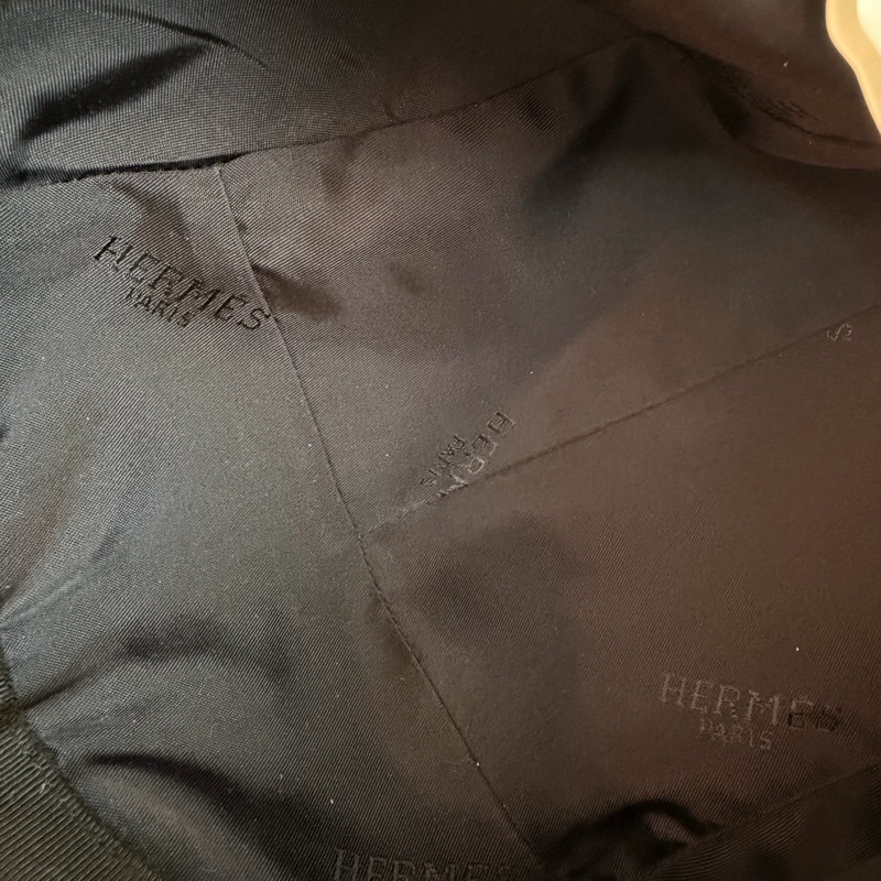 Hermes黑色馬logo毛呢鴨舌帽61-7