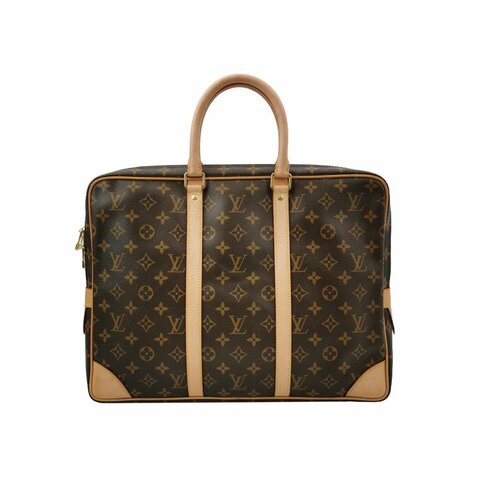Louis Vuitton(LV)Porte Documents Voyage植革Monogram印花矩形手提包