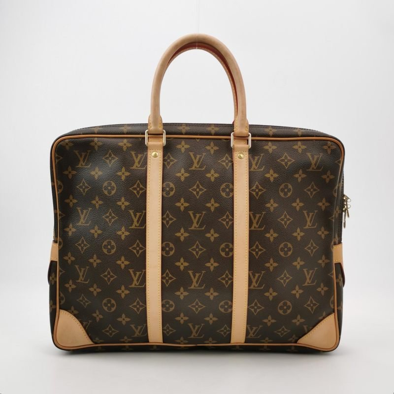 Louis Vuitton(LV)Porte Documents Voyage植革Monogram印花矩形手提包-4