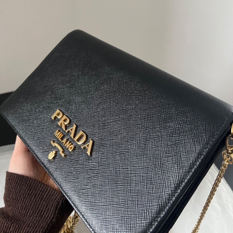 Prada woc鏈條包黑金22x14 98新配件塵袋-4