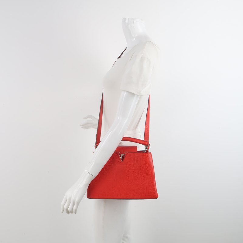 Louis Vuitton(LV)CapucinesBB牛皮純色金屬LV搭扣斜挎包-1