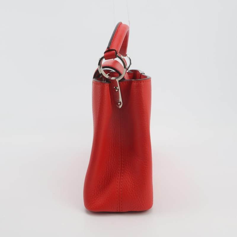 Louis Vuitton(LV)CapucinesBB牛皮純色金屬LV搭扣斜挎包-3