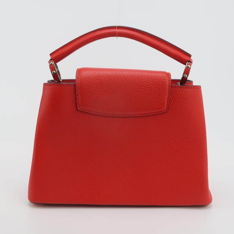 Louis Vuitton(LV)CapucinesBB牛皮純色金屬LV搭扣斜挎包-4