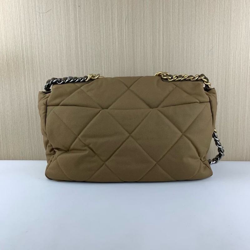 Chanel19bag青銅色 金扣大號帆布36*25*11 99新配件塵袋保卡-8