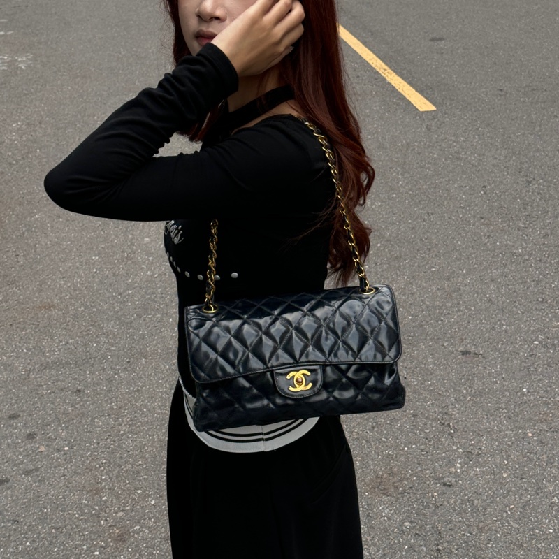 【超絕稀有💍】 Chanel CF25 “雙面包” 黑金經典絕版款（國外平台售價34萬台幣）-1