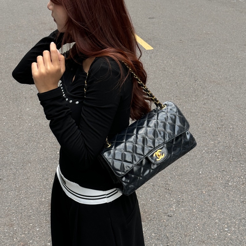 【超絕稀有💍】 Chanel CF25 “雙面包” 黑金經典絕版款（國外平台售價34萬台幣）-2