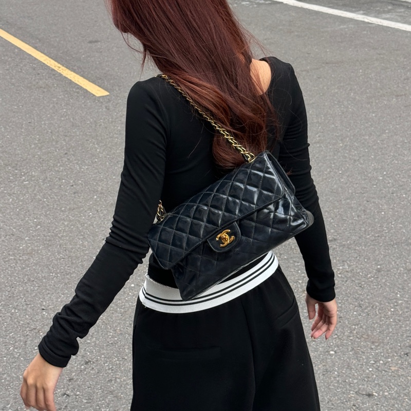 【超絕稀有💍】 Chanel CF25 “雙面包” 黑金經典絕版款（國外平台售價34萬台幣）-4