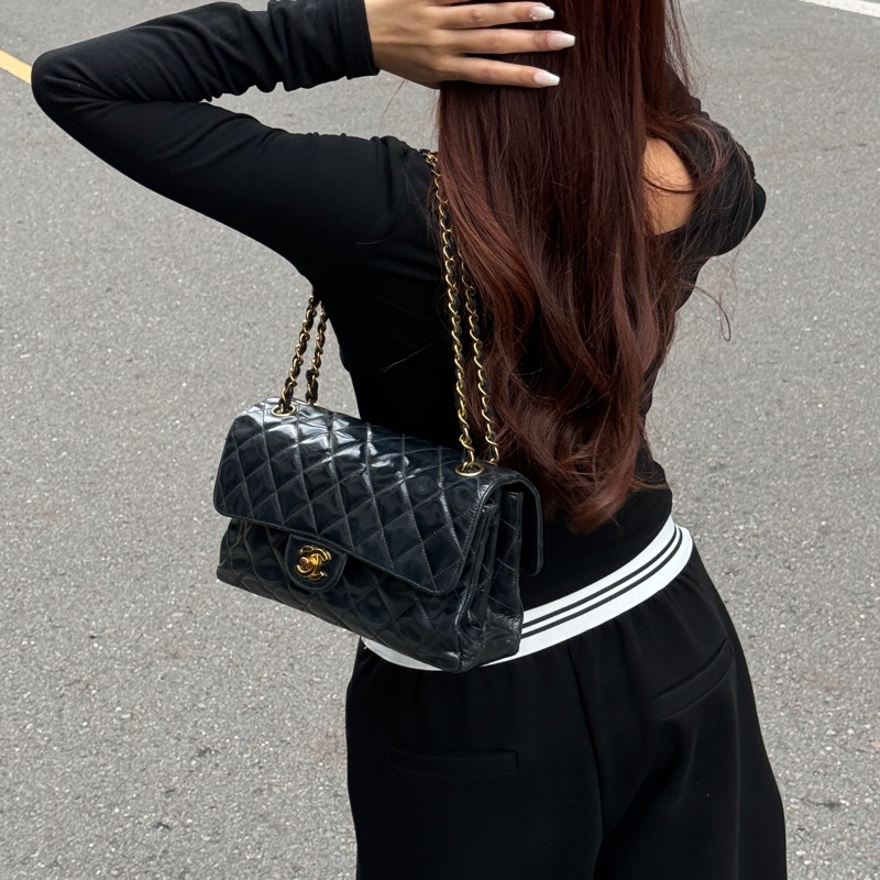 【超絕稀有💍】 Chanel CF25 “雙面包” 黑金經典絕版款（國外平台售價34萬台幣）-20