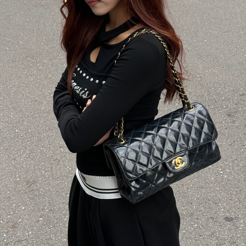 【超絕稀有💍】 Chanel CF25 “雙面包” 黑金經典絕版款（國外平台售價34萬台幣）-21