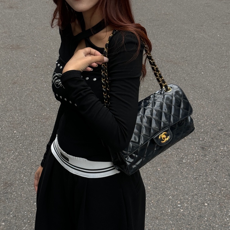 【超絕稀有💍】 Chanel CF25 “雙面包” 黑金經典絕版款（國外平台售價34萬台幣）-22