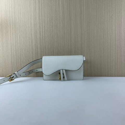 Dior saddle系列白色馬鞍腰包 胸包 17*11 98新配件塵袋