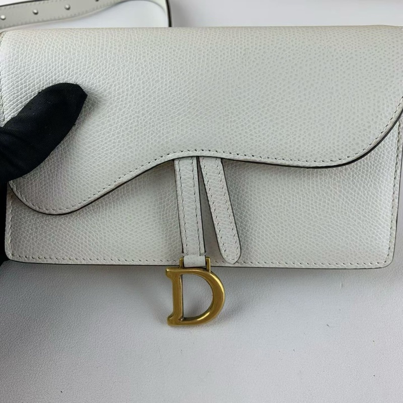 Dior saddle系列白色馬鞍腰包 胸包 17*11 98新配件塵袋-5