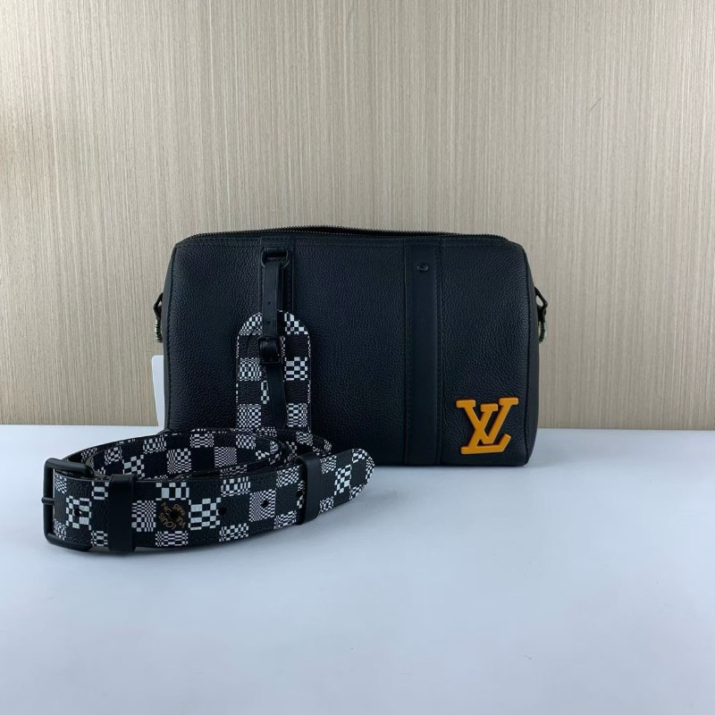 LV  keepall27 City棋盤格肩帶肩背斜背包芯片款  27*13*17 99新配件塵袋-1