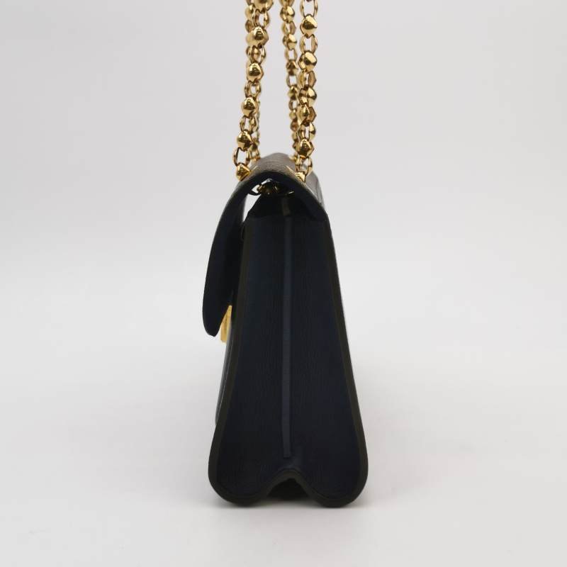 Louis Vuitton(LV)Victoire維多利亞中號牛皮老花拼皮鈎扣單肩包-2