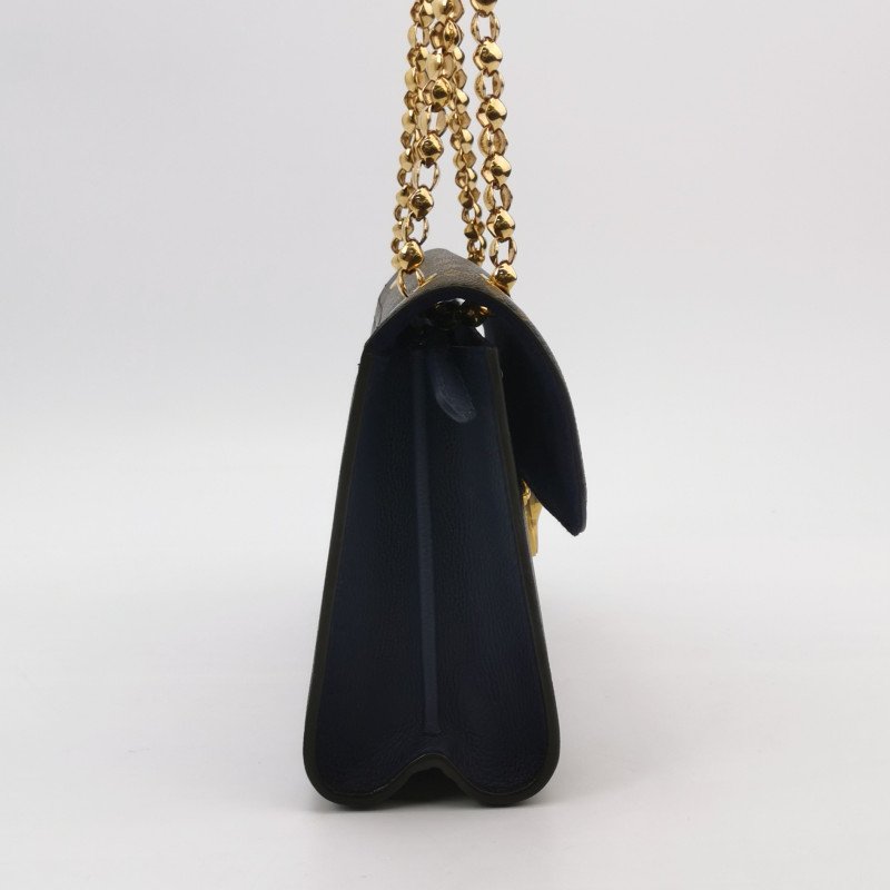 Louis Vuitton(LV)Victoire維多利亞中號牛皮老花拼皮鈎扣單肩包-3