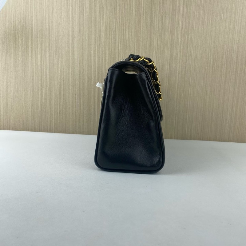 Chanel 中古黑金羊皮minikelly 絕版vintage手提包 25*15 98新配件塵袋-5