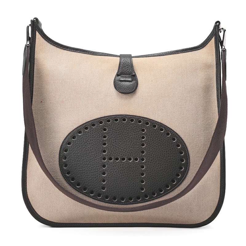 Hermes Evelyne GM 帆布拼皮革款-3