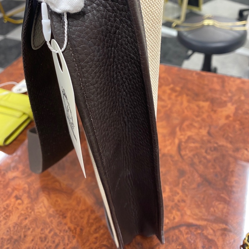 Hermes Evelyne GM 帆布拼皮革款-6