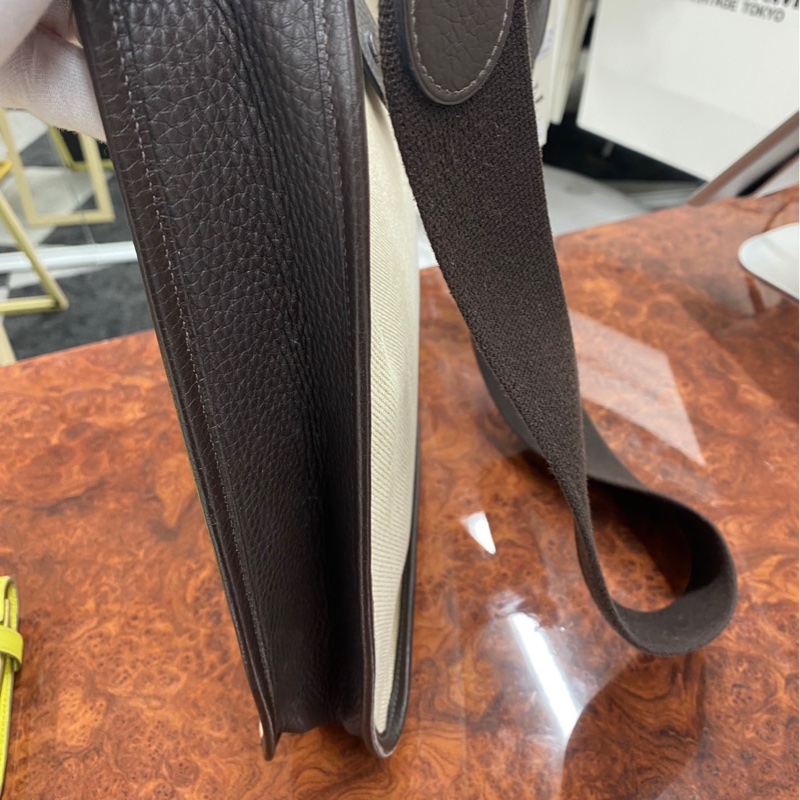 Hermes Evelyne GM 帆布拼皮革款-7