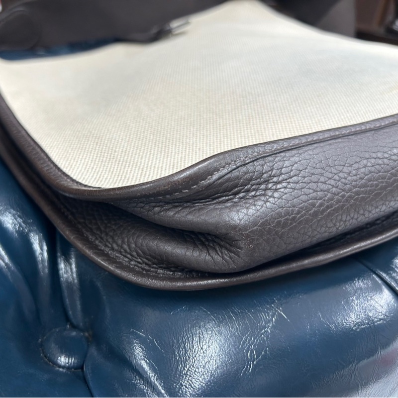 Hermes Evelyne GM 帆布拼皮革款-10