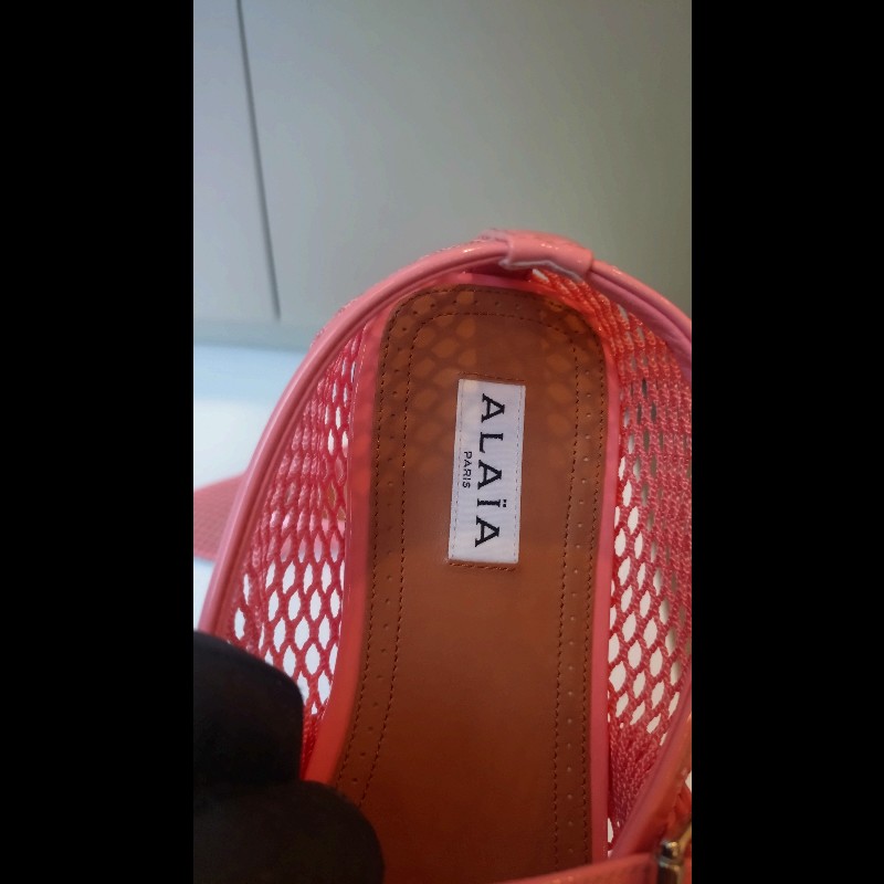 Alaia 粉色網狀平底鞋-6