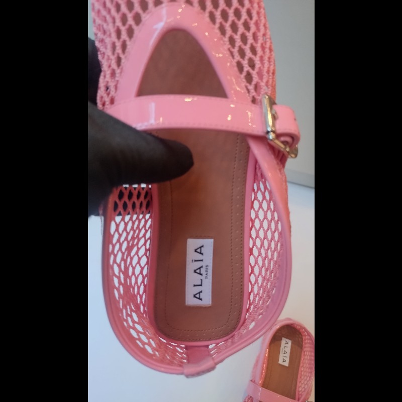 Alaia 粉色網狀平底鞋-8