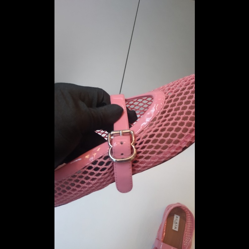 Alaia 粉色網狀平底鞋-10