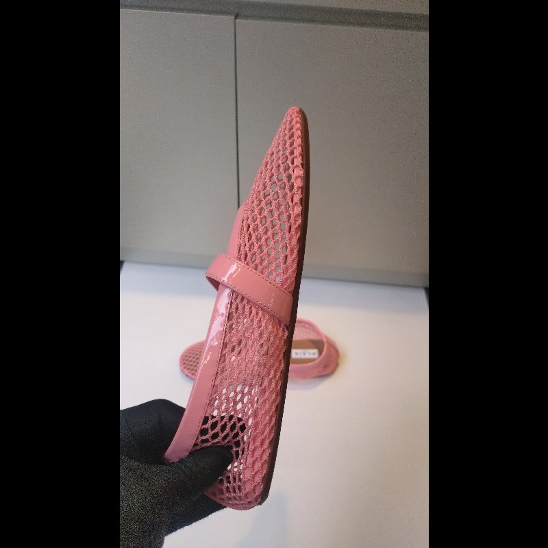 Alaia 粉色網狀平底鞋-11