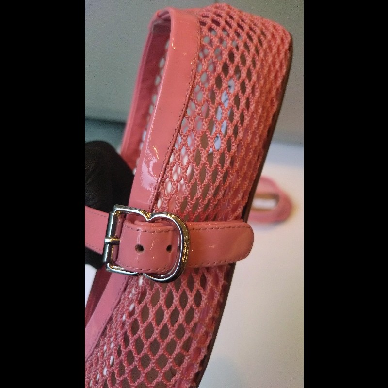 Alaia 粉色網狀平底鞋-12