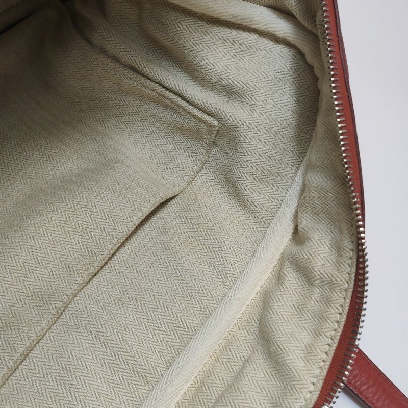 Hermes Victoria35對向拉鏈單肩包Clemence(TC)牛皮銀扣2V貴妃紅框M刻-8