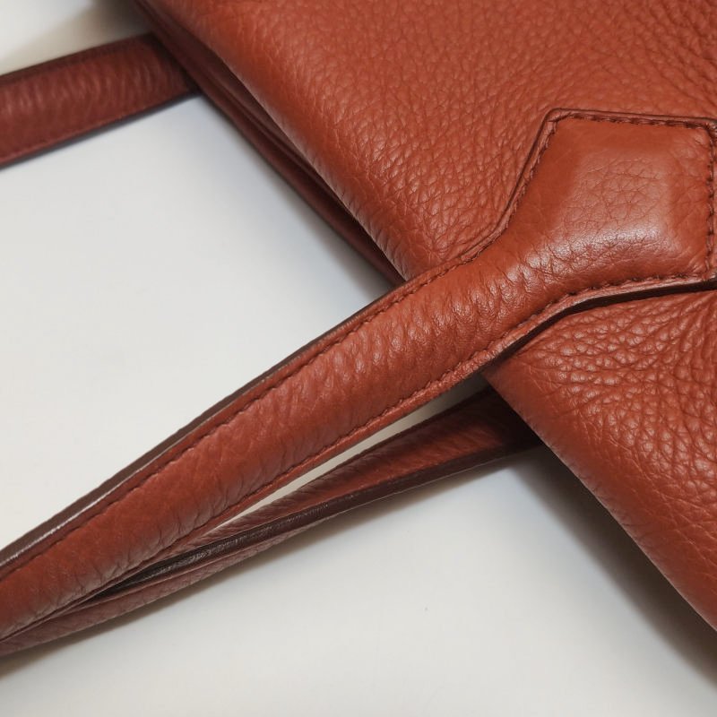 Hermes Victoria35對向拉鏈單肩包Clemence(TC)牛皮銀扣2V貴妃紅框M刻-21