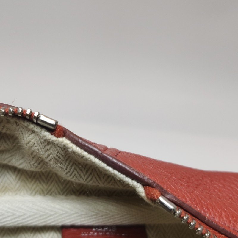 Hermes Victoria35對向拉鏈單肩包Clemence(TC)牛皮銀扣2V貴妃紅框M刻-27