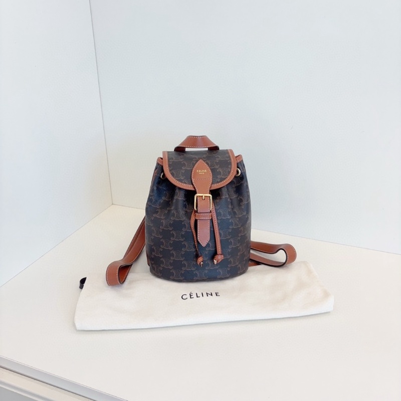 Celine Folco凱旋門迷你老花後背包17*20*11  99新配件塵袋-2