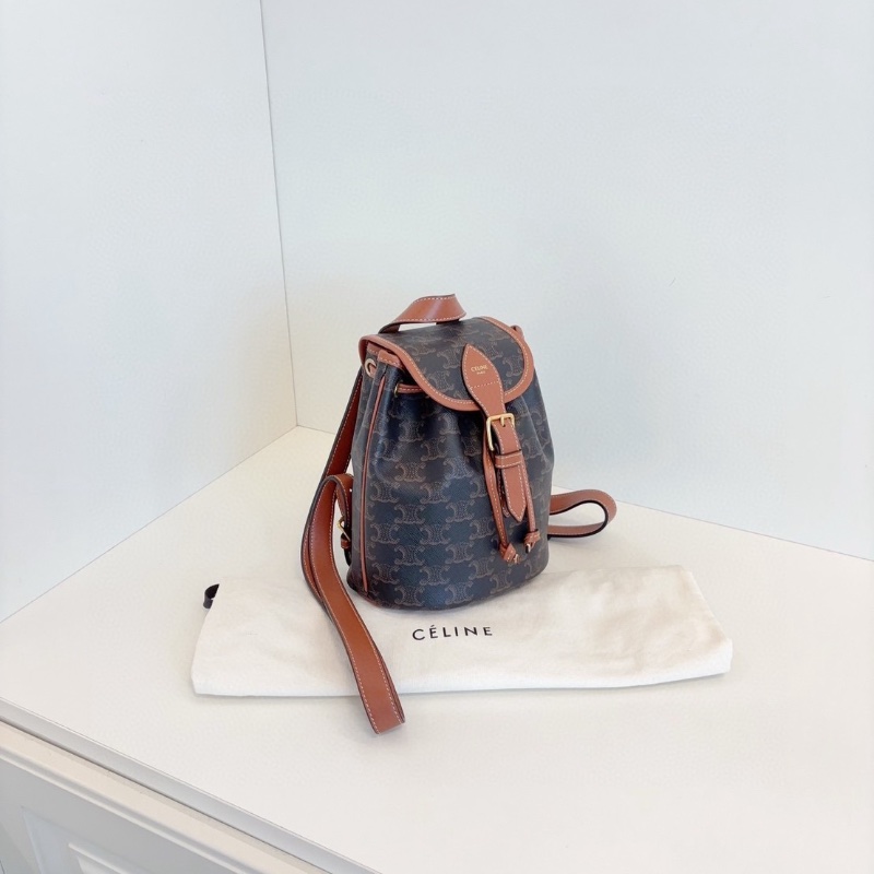 Celine Folco凱旋門迷你老花後背包17*20*11  99新配件塵袋-4