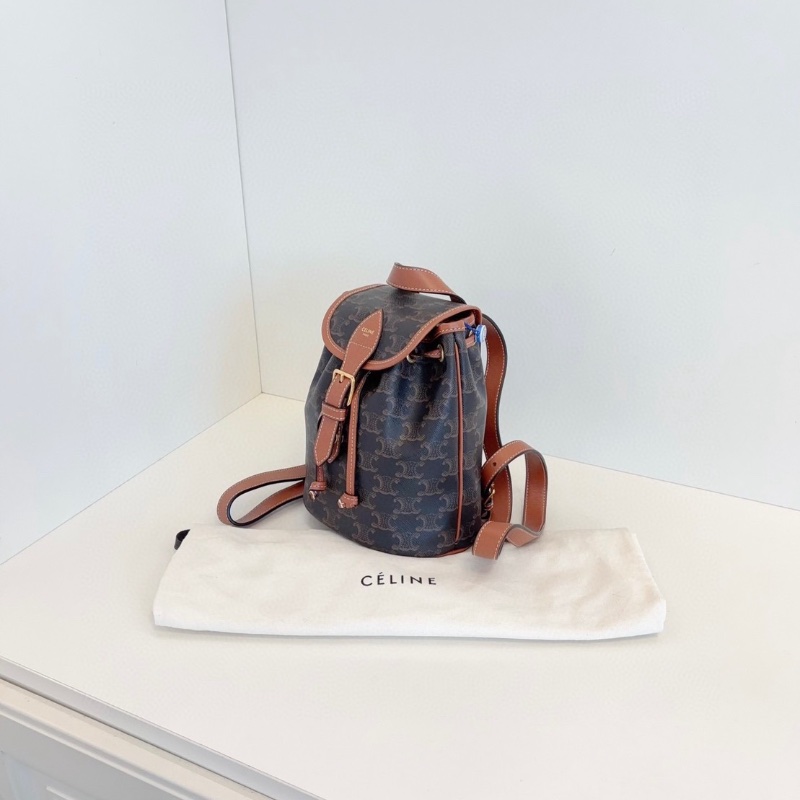 Celine Folco凱旋門迷你老花後背包17*20*11  99新配件塵袋-5