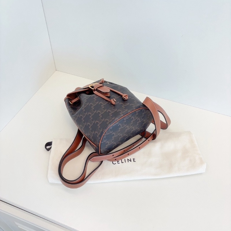 Celine Folco凱旋門迷你老花後背包17*20*11  99新配件塵袋-7