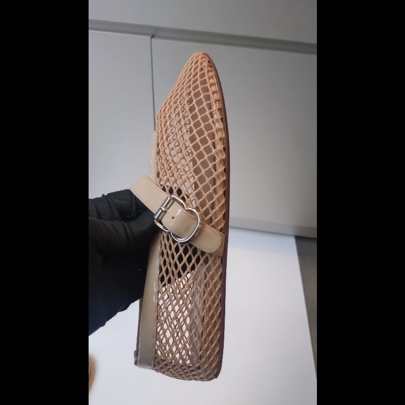 Alaia 駝色網狀平底鞋-4