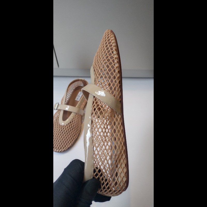Alaia 駝色網狀平底鞋-5