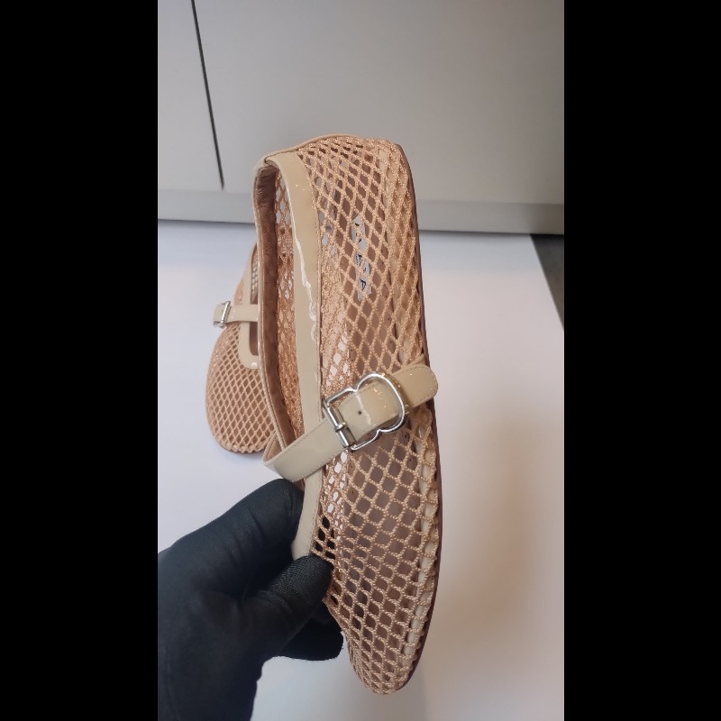 Alaia 駝色網狀平底鞋-9