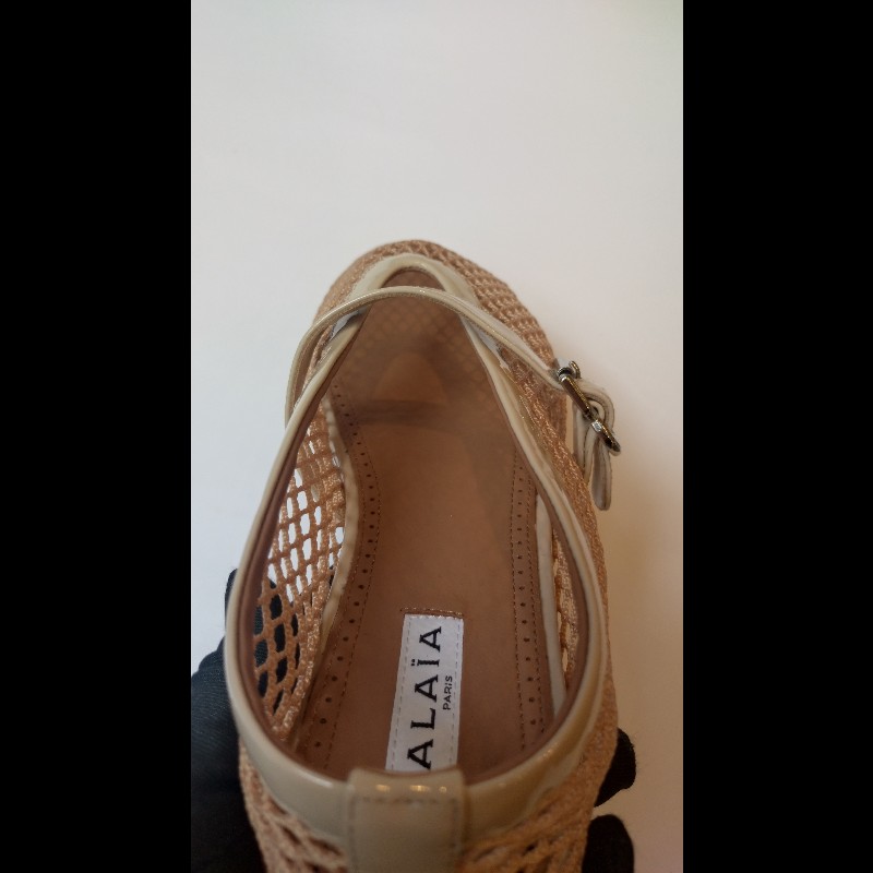 Alaia 駝色網狀平底鞋-10