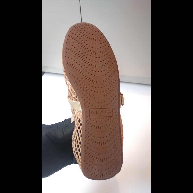 Alaia 駝色網狀平底鞋-13