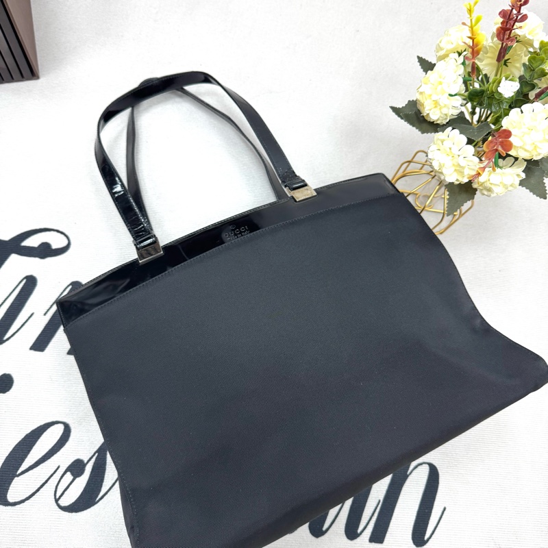 Gucci 黑色托特包 漆皮 vintage 二手 中古 手提-1