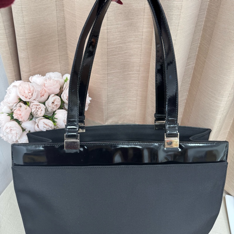 Gucci 黑色托特包 漆皮 vintage 二手 中古 手提-10