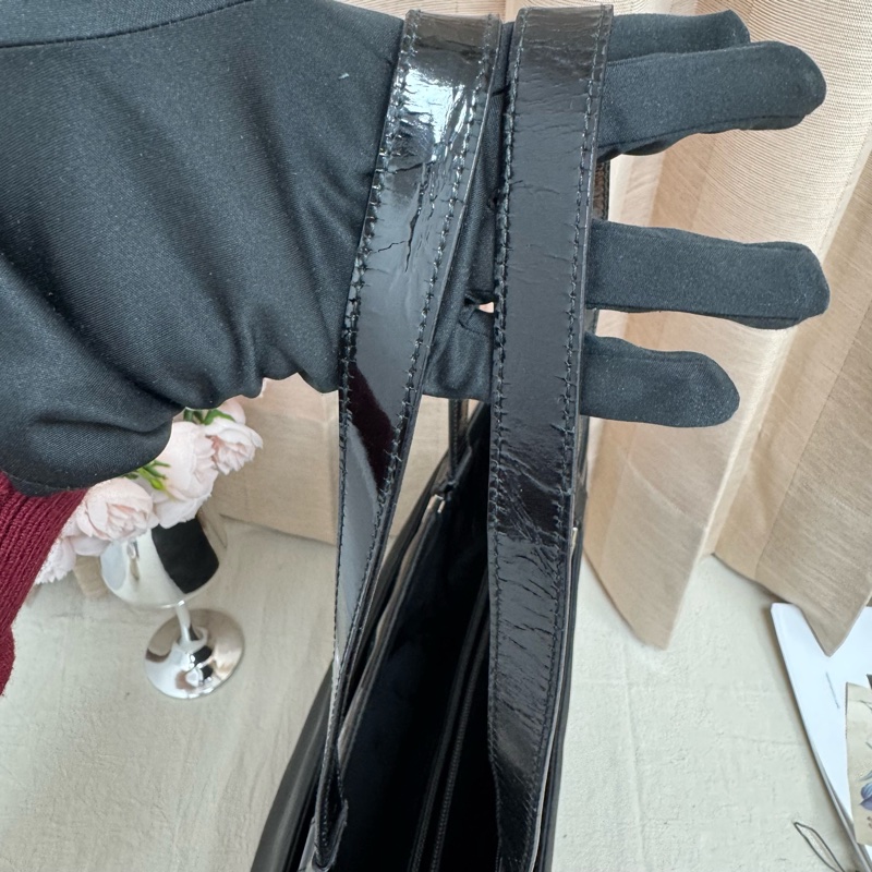 Gucci 黑色托特包 漆皮 vintage 二手 中古 手提-12