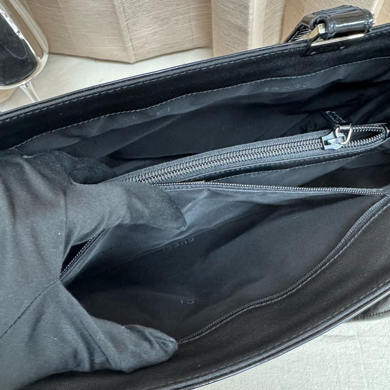 Gucci 黑色托特包 漆皮 vintage 二手 中古 手提-18