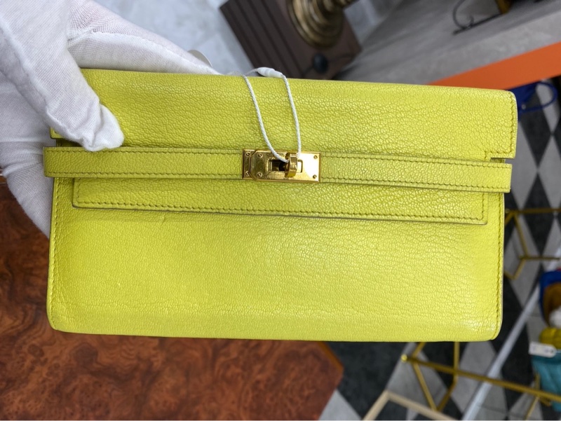 Hermes Long Kelly 檸檬黃長夾-1