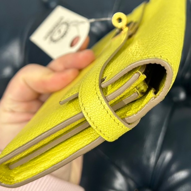 Hermes Long Kelly 檸檬黃長夾-7